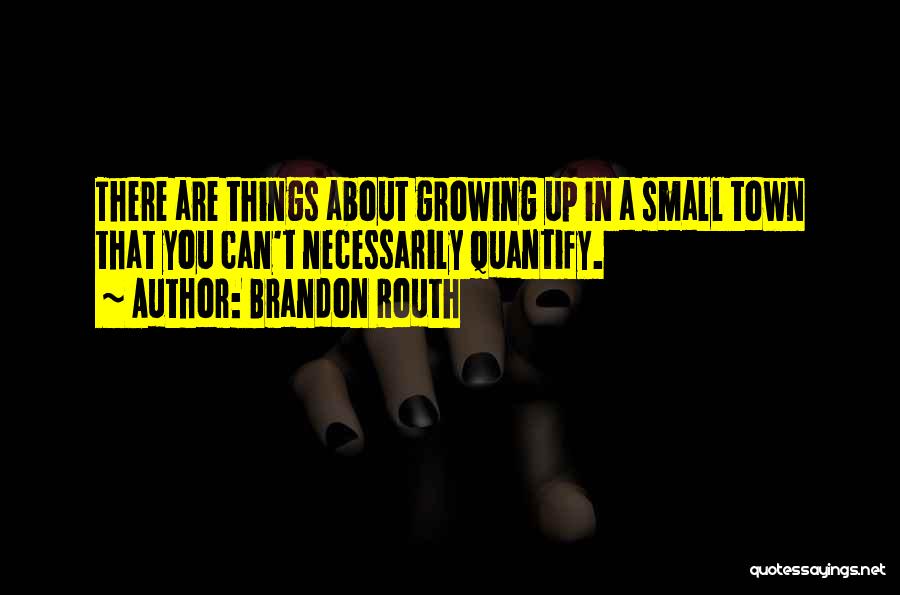 Brandon Routh Quotes: There Are Things About Growing Up In A Small Town That You Can't Necessarily Quantify.
