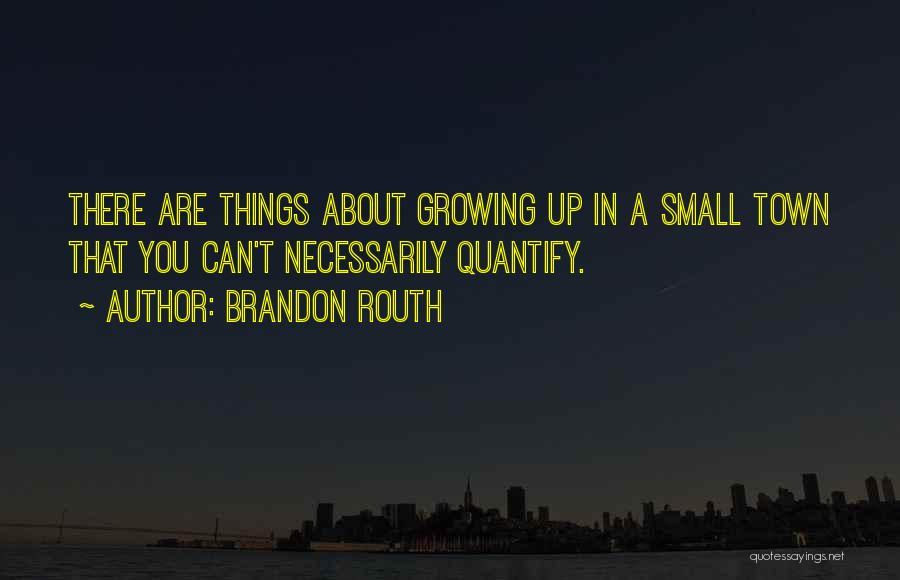 Brandon Routh Quotes: There Are Things About Growing Up In A Small Town That You Can't Necessarily Quantify.