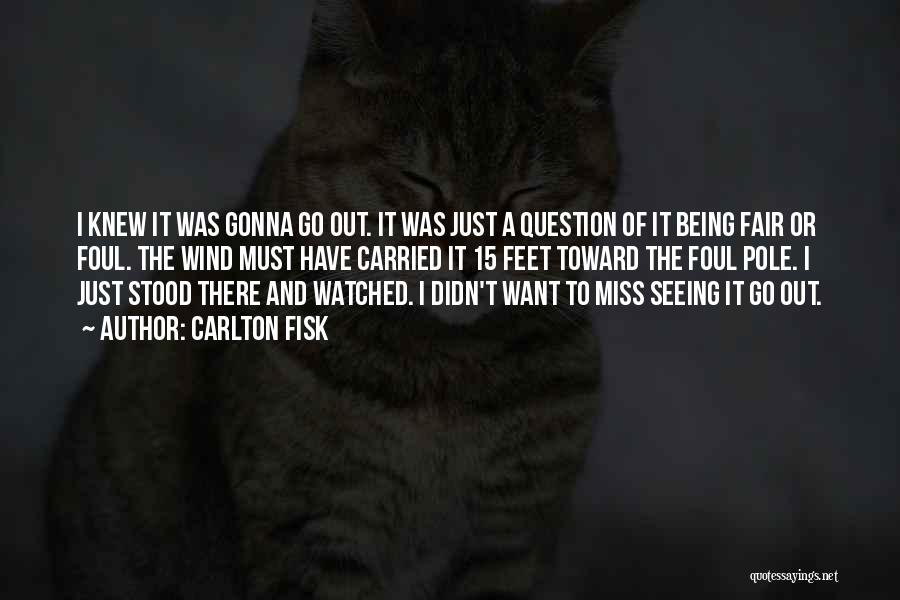 Carlton Fisk Quotes: I Knew It Was Gonna Go Out. It Was Just A Question Of It Being Fair Or Foul. The Wind