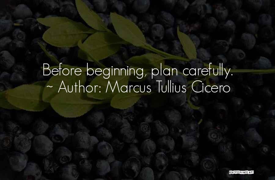 Marcus Tullius Cicero Quotes: Before Beginning, Plan Carefully.