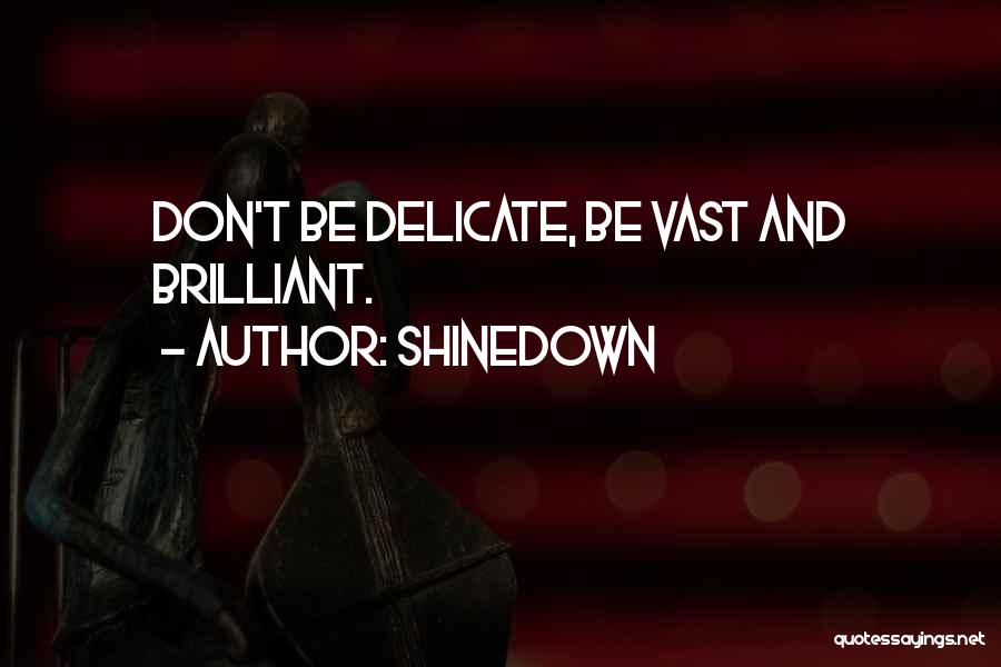 Shinedown Quotes: Don't Be Delicate, Be Vast And Brilliant.