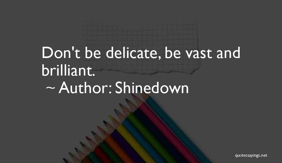 Shinedown Quotes: Don't Be Delicate, Be Vast And Brilliant.