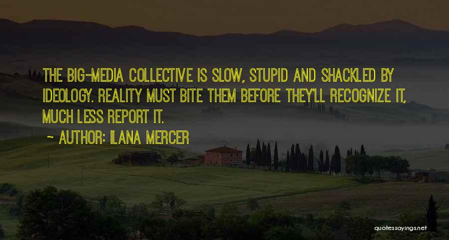 Ilana Mercer Quotes: The Big-media Collective Is Slow, Stupid And Shackled By Ideology. Reality Must Bite Them Before They'll Recognize It, Much Less