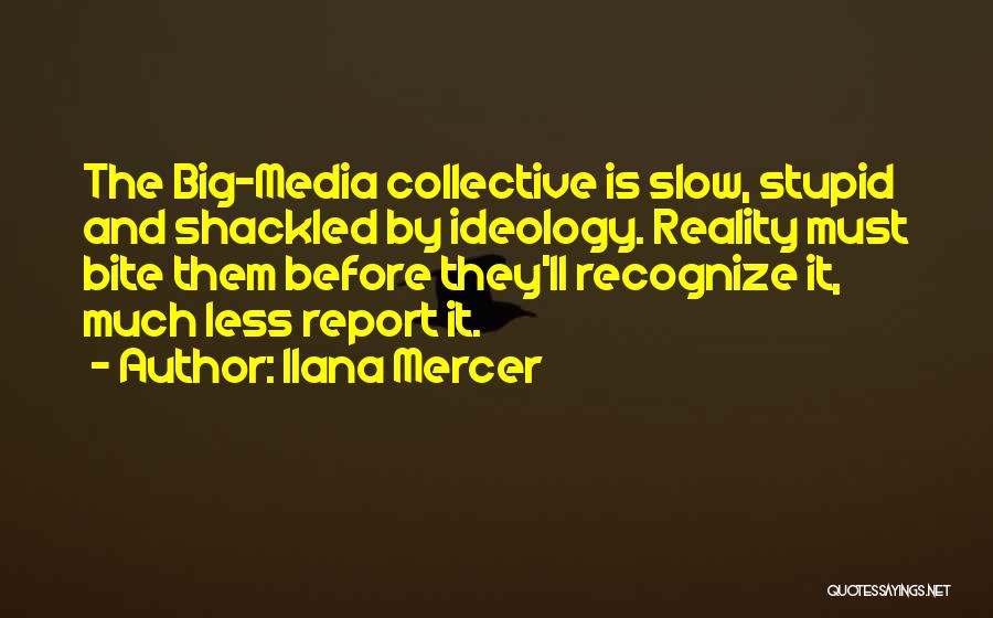 Ilana Mercer Quotes: The Big-media Collective Is Slow, Stupid And Shackled By Ideology. Reality Must Bite Them Before They'll Recognize It, Much Less