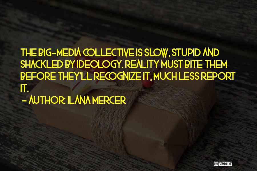 Ilana Mercer Quotes: The Big-media Collective Is Slow, Stupid And Shackled By Ideology. Reality Must Bite Them Before They'll Recognize It, Much Less