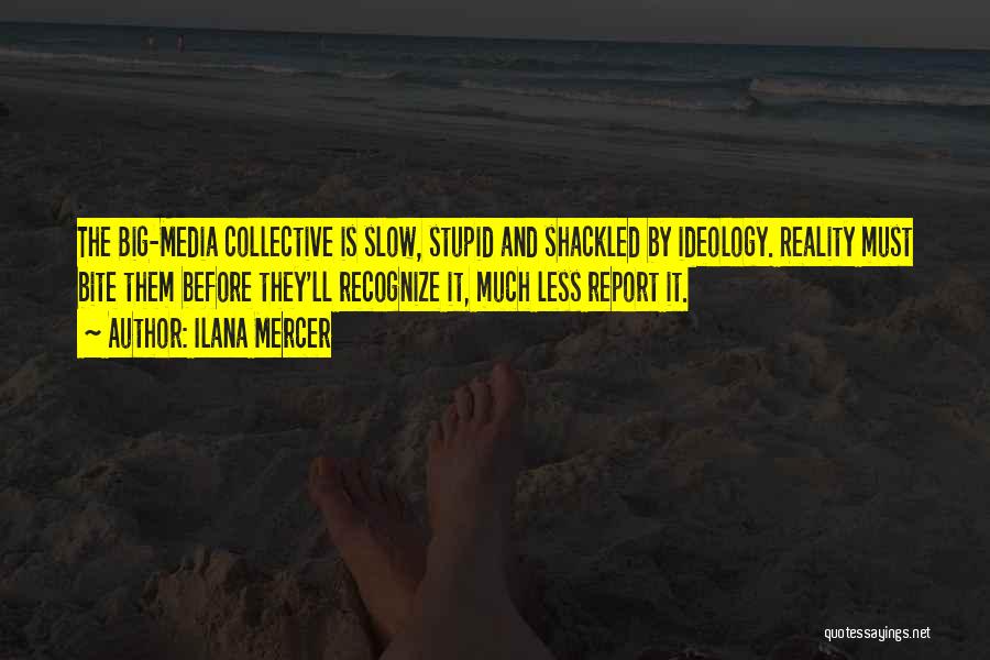 Ilana Mercer Quotes: The Big-media Collective Is Slow, Stupid And Shackled By Ideology. Reality Must Bite Them Before They'll Recognize It, Much Less