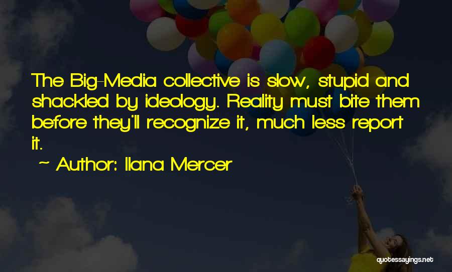 Ilana Mercer Quotes: The Big-media Collective Is Slow, Stupid And Shackled By Ideology. Reality Must Bite Them Before They'll Recognize It, Much Less