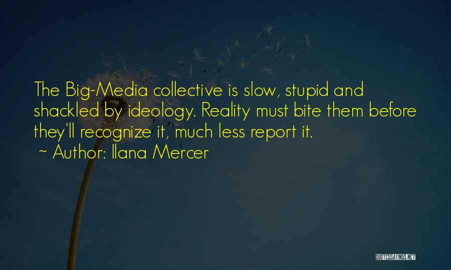Ilana Mercer Quotes: The Big-media Collective Is Slow, Stupid And Shackled By Ideology. Reality Must Bite Them Before They'll Recognize It, Much Less