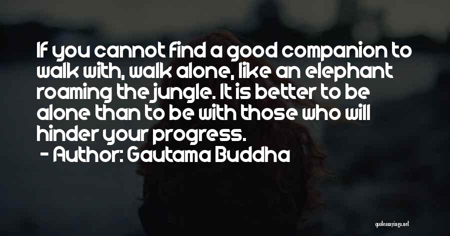 Gautama Buddha Quotes: If You Cannot Find A Good Companion To Walk With, Walk Alone, Like An Elephant Roaming The Jungle. It Is