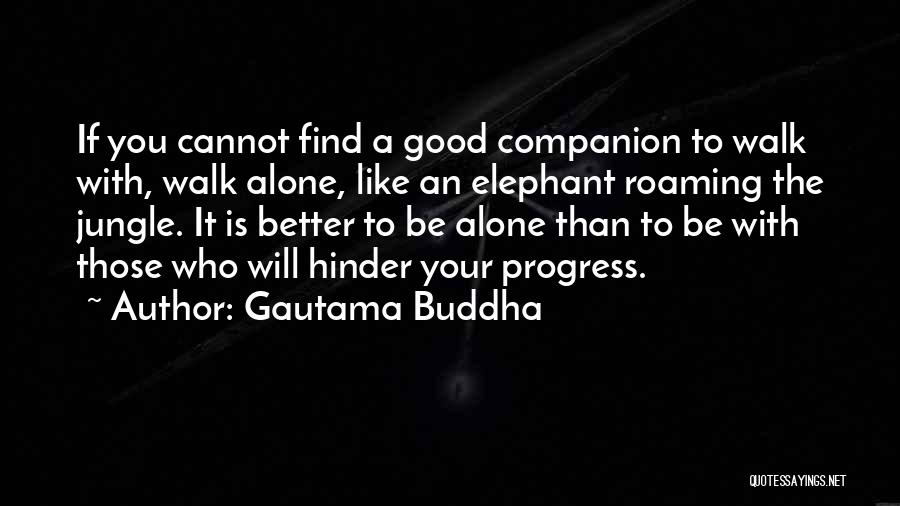 Gautama Buddha Quotes: If You Cannot Find A Good Companion To Walk With, Walk Alone, Like An Elephant Roaming The Jungle. It Is