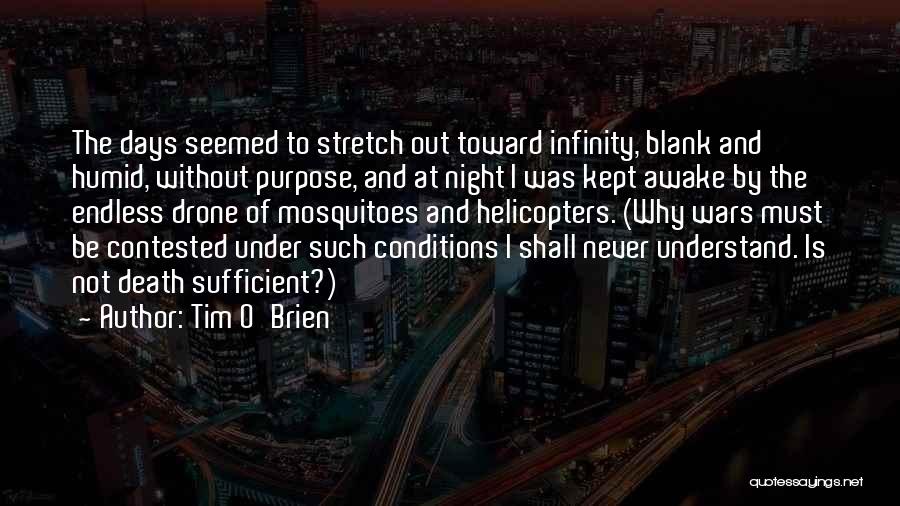 Tim O'Brien Quotes: The Days Seemed To Stretch Out Toward Infinity, Blank And Humid, Without Purpose, And At Night I Was Kept Awake