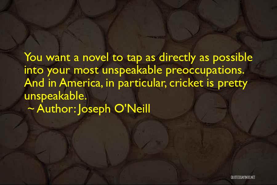 Joseph O'Neill Quotes: You Want A Novel To Tap As Directly As Possible Into Your Most Unspeakable Preoccupations. And In America, In Particular,