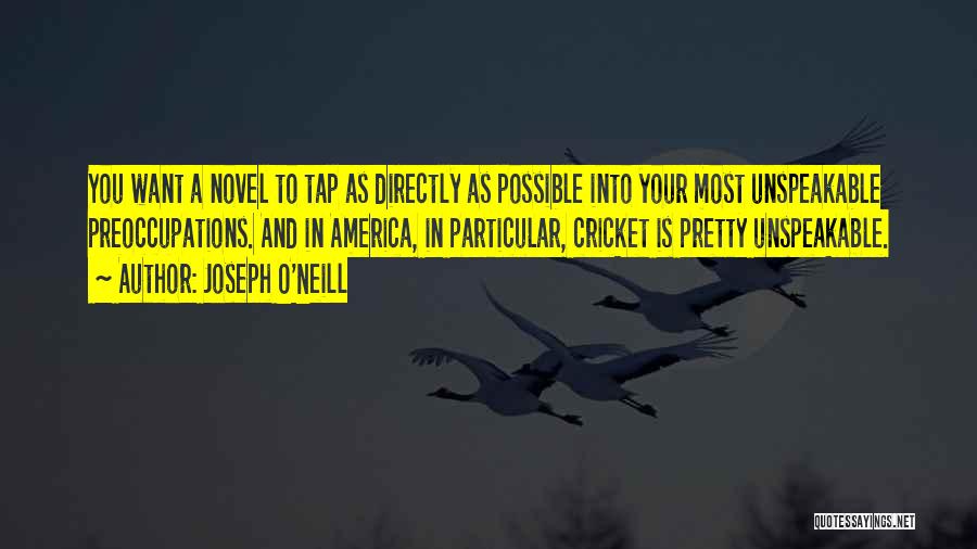 Joseph O'Neill Quotes: You Want A Novel To Tap As Directly As Possible Into Your Most Unspeakable Preoccupations. And In America, In Particular,