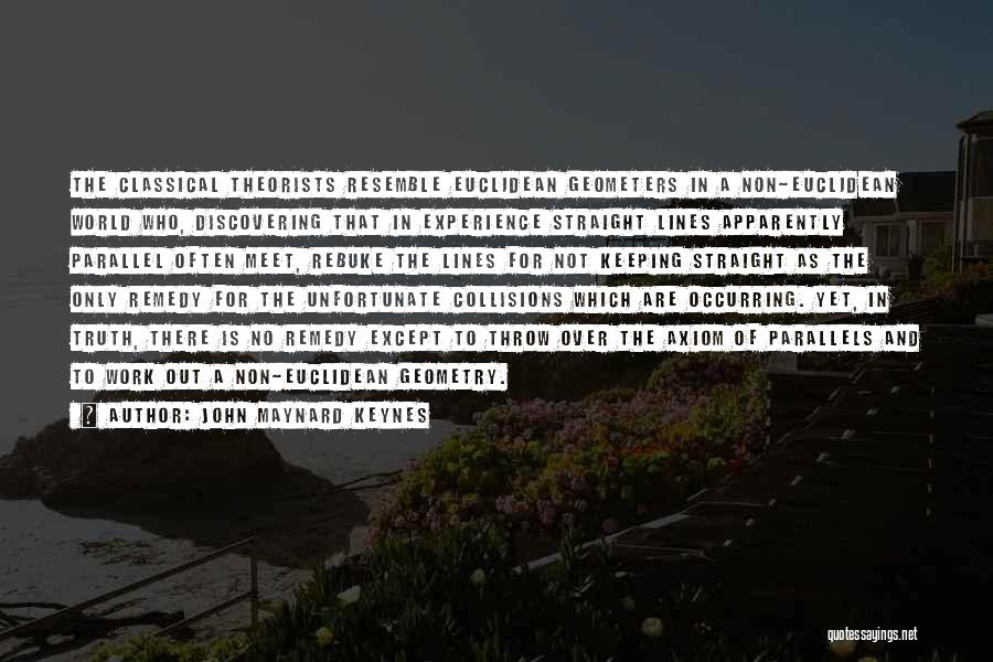 John Maynard Keynes Quotes: The Classical Theorists Resemble Euclidean Geometers In A Non-euclidean World Who, Discovering That In Experience Straight Lines Apparently Parallel Often