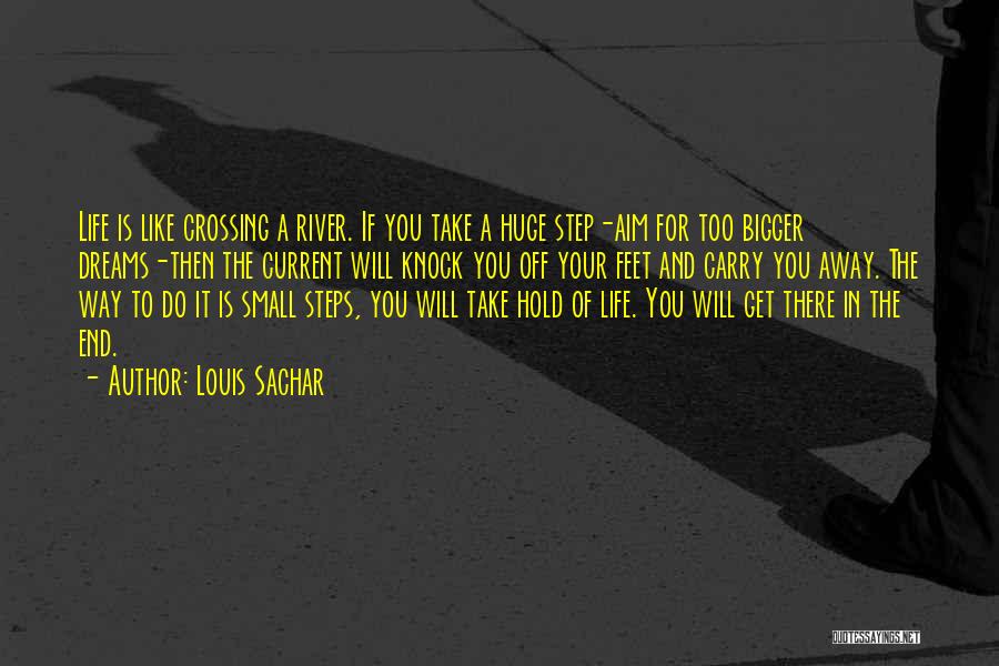 Louis Sachar Quotes: Life Is Like Crossing A River. If You Take A Huge Step-aim For Too Bigger Dreams-then The Current Will Knock