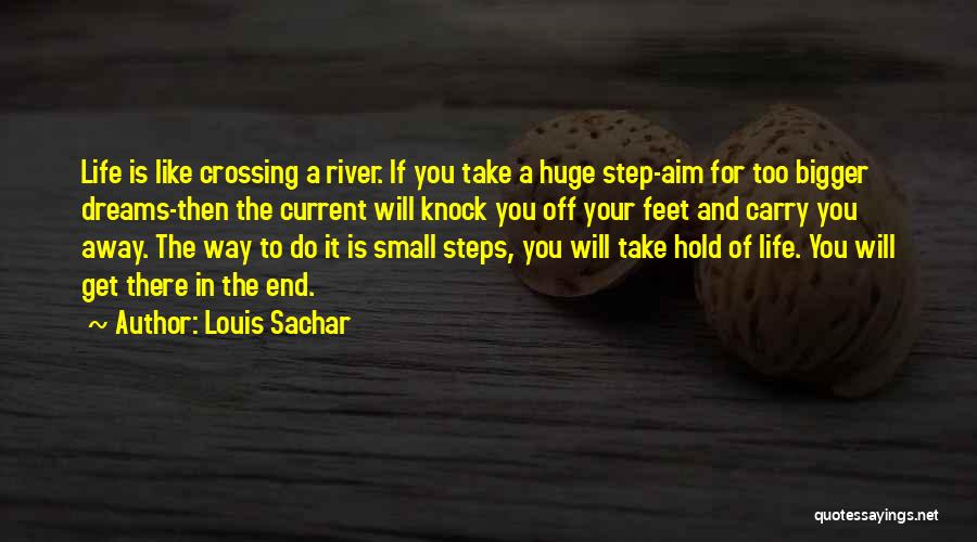 Louis Sachar Quotes: Life Is Like Crossing A River. If You Take A Huge Step-aim For Too Bigger Dreams-then The Current Will Knock