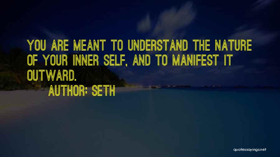 Seth Quotes: You Are Meant To Understand The Nature Of Your Inner Self, And To Manifest It Outward.