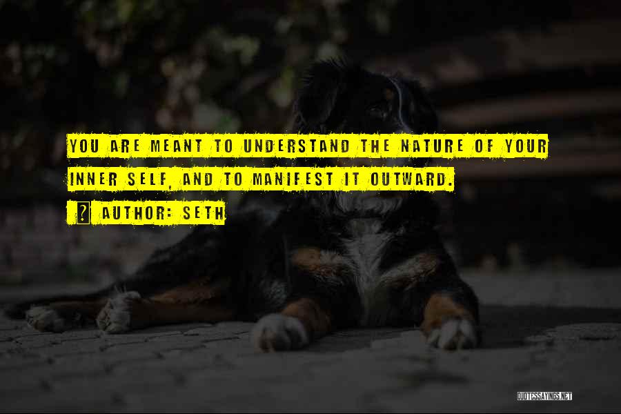 Seth Quotes: You Are Meant To Understand The Nature Of Your Inner Self, And To Manifest It Outward.