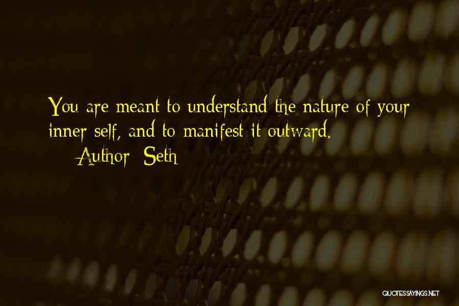 Seth Quotes: You Are Meant To Understand The Nature Of Your Inner Self, And To Manifest It Outward.