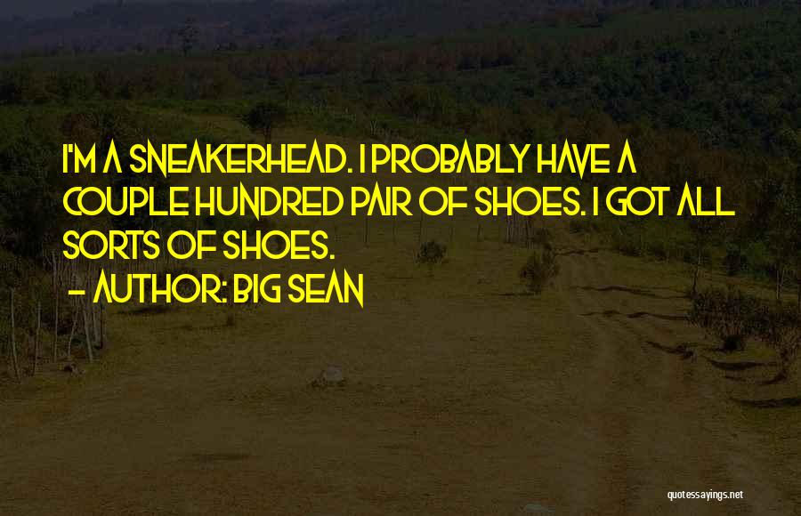 Big Sean Quotes: I'm A Sneakerhead. I Probably Have A Couple Hundred Pair Of Shoes. I Got All Sorts Of Shoes.