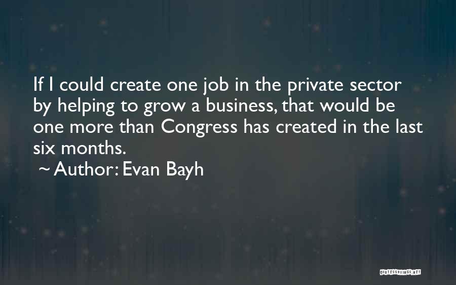 Evan Bayh Quotes: If I Could Create One Job In The Private Sector By Helping To Grow A Business, That Would Be One