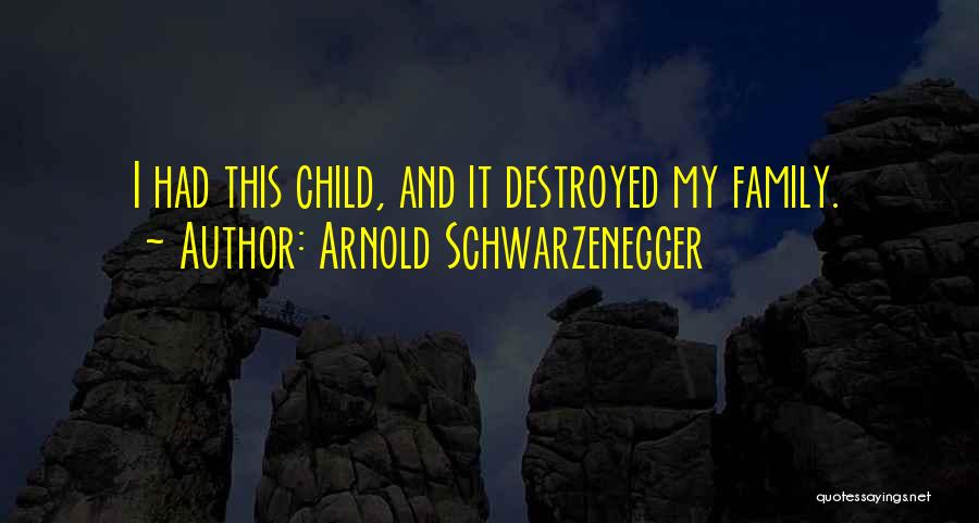 Arnold Schwarzenegger Quotes: I Had This Child, And It Destroyed My Family.