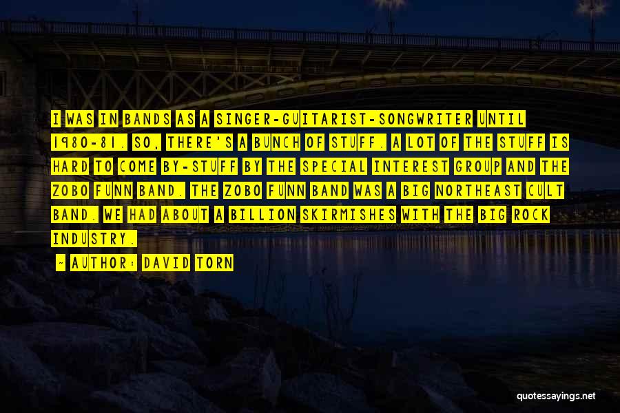 David Torn Quotes: I Was In Bands As A Singer-guitarist-songwriter Until 1980-81. So, There's A Bunch Of Stuff. A Lot Of The Stuff