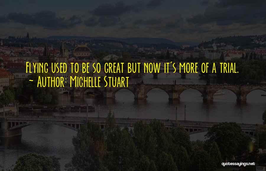 Michelle Stuart Quotes: Flying Used To Be So Great But Now It's More Of A Trial.