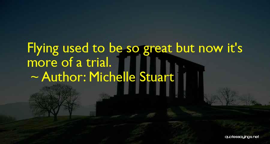 Michelle Stuart Quotes: Flying Used To Be So Great But Now It's More Of A Trial.