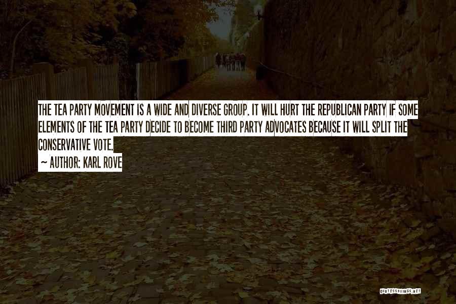 Karl Rove Quotes: The Tea Party Movement Is A Wide And Diverse Group. It Will Hurt The Republican Party If Some Elements Of