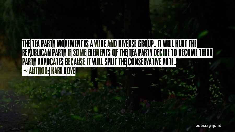 Karl Rove Quotes: The Tea Party Movement Is A Wide And Diverse Group. It Will Hurt The Republican Party If Some Elements Of