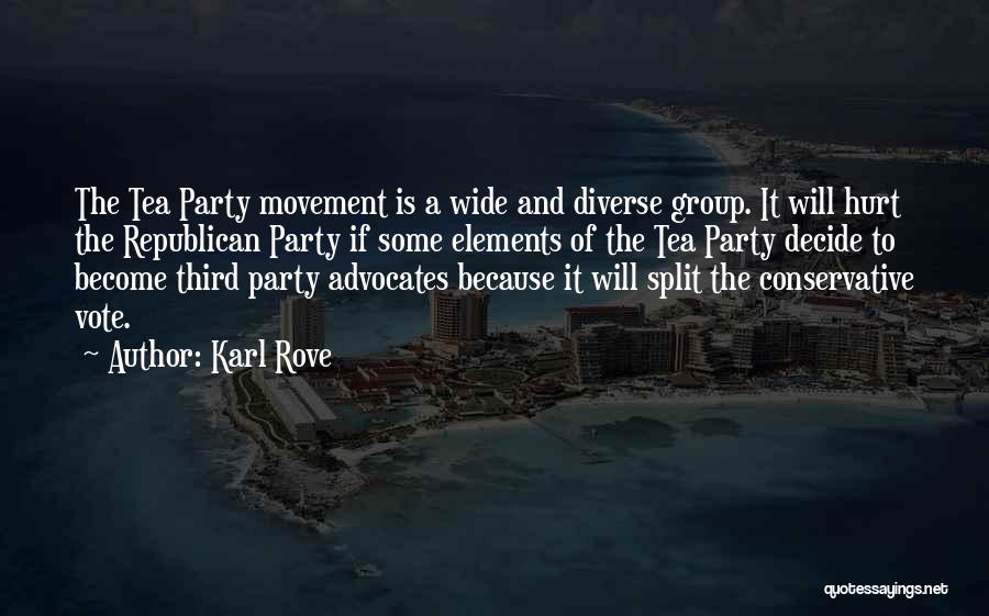 Karl Rove Quotes: The Tea Party Movement Is A Wide And Diverse Group. It Will Hurt The Republican Party If Some Elements Of