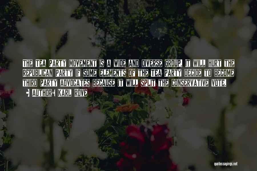 Karl Rove Quotes: The Tea Party Movement Is A Wide And Diverse Group. It Will Hurt The Republican Party If Some Elements Of