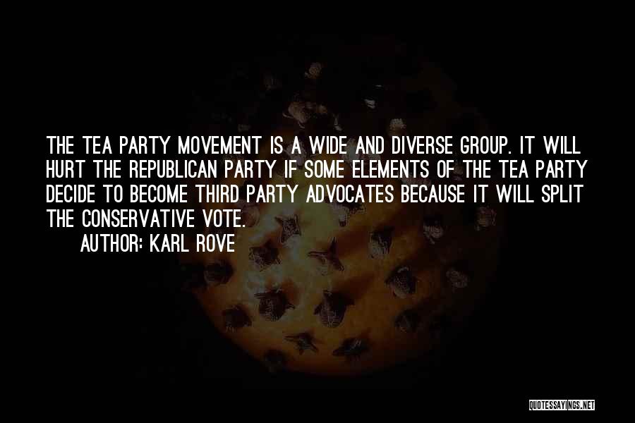 Karl Rove Quotes: The Tea Party Movement Is A Wide And Diverse Group. It Will Hurt The Republican Party If Some Elements Of