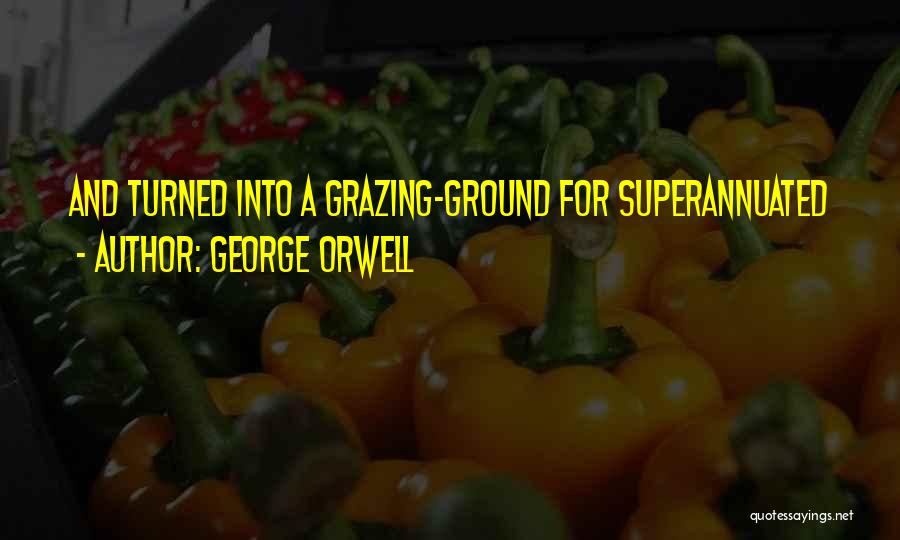 George Orwell Quotes: And Turned Into A Grazing-ground For Superannuated