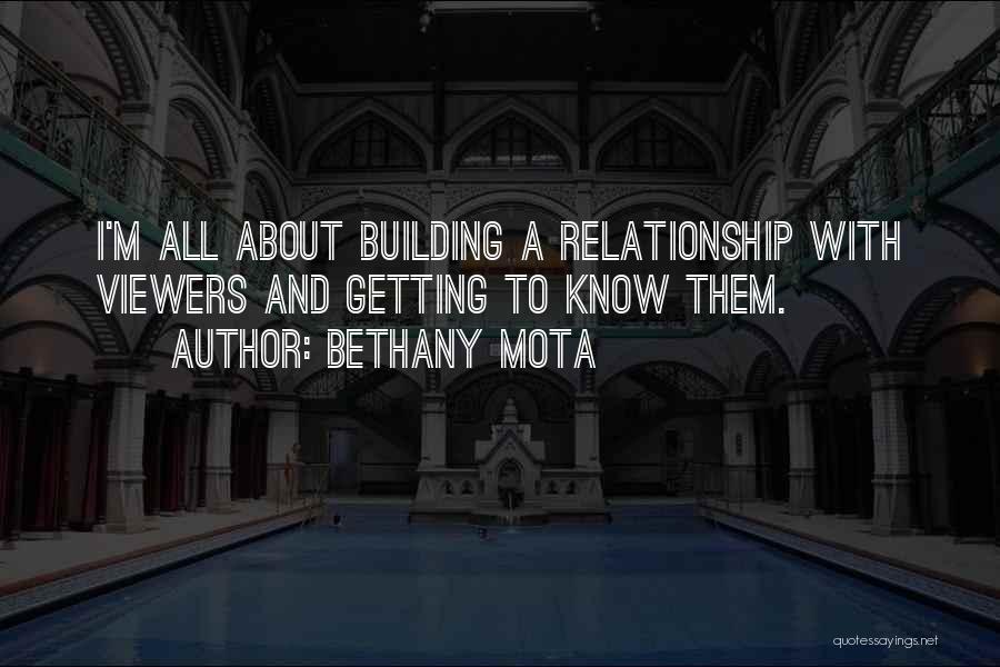 Bethany Mota Quotes: I'm All About Building A Relationship With Viewers And Getting To Know Them.