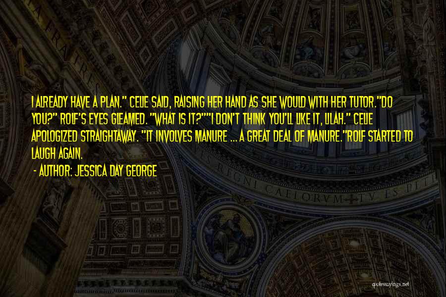 Jessica Day George Quotes: I Already Have A Plan. Celie Said, Raising Her Hand As She Would With Her Tutor.do You? Rolf's Eyes Gleamed.