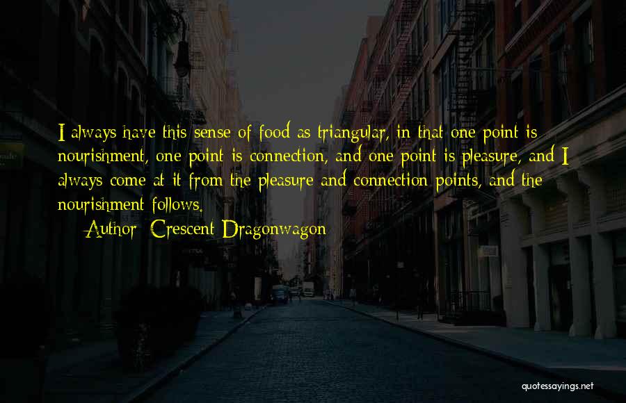 Crescent Dragonwagon Quotes: I Always Have This Sense Of Food As Triangular, In That One Point Is Nourishment, One Point Is Connection, And