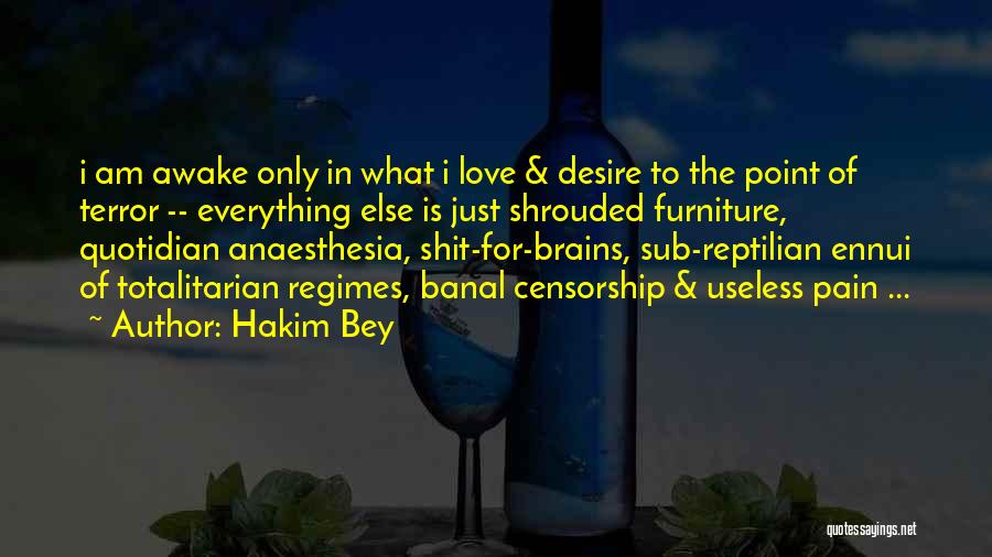 Hakim Bey Quotes: I Am Awake Only In What I Love & Desire To The Point Of Terror -- Everything Else Is Just