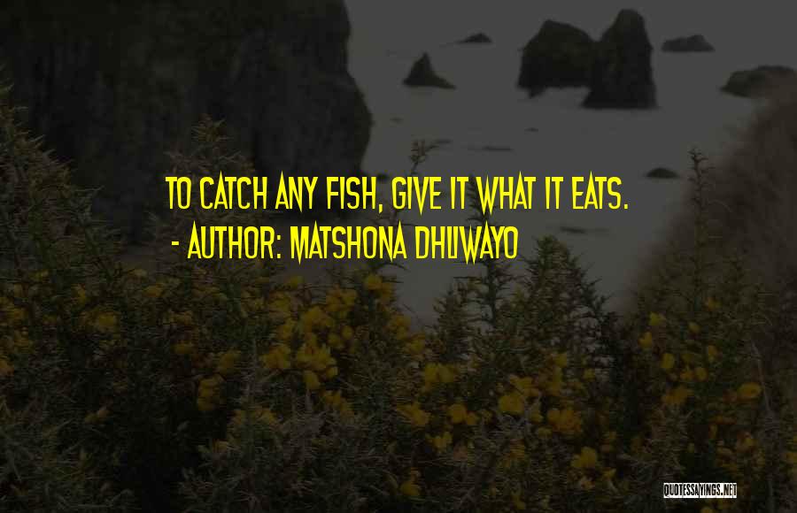 Matshona Dhliwayo Quotes: To Catch Any Fish, Give It What It Eats.