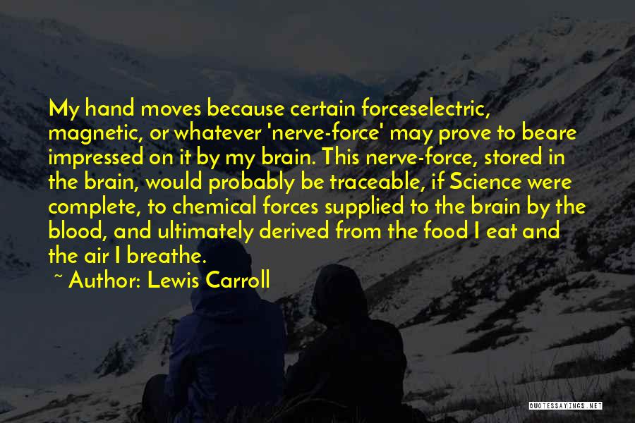Lewis Carroll Quotes: My Hand Moves Because Certain Forceselectric, Magnetic, Or Whatever 'nerve-force' May Prove To Beare Impressed On It By My Brain.