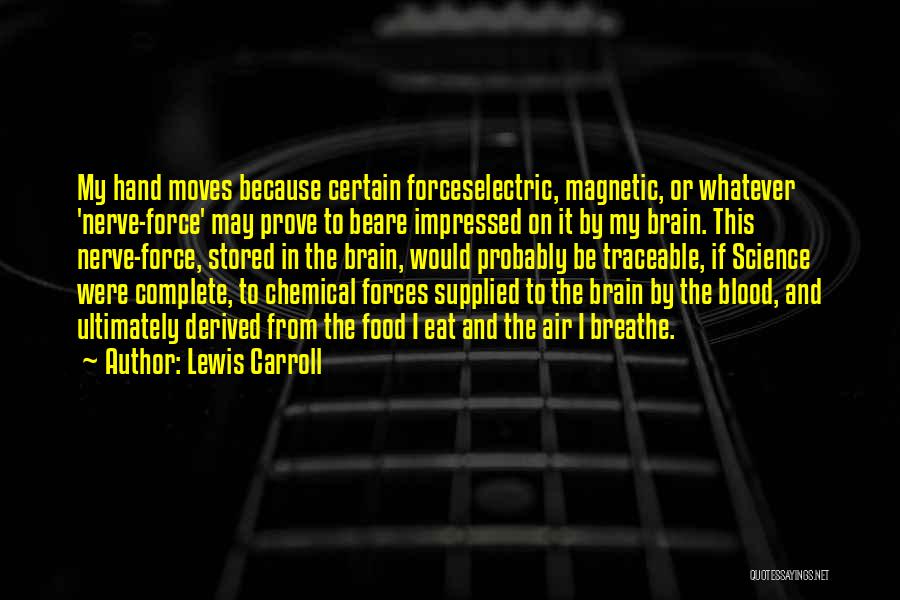 Lewis Carroll Quotes: My Hand Moves Because Certain Forceselectric, Magnetic, Or Whatever 'nerve-force' May Prove To Beare Impressed On It By My Brain.