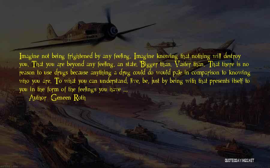 Geneen Roth Quotes: Imagine Not Being Frightened By Any Feeling. Imagine Knowing That Nothing Will Destroy You. That You Are Beyond Any Feeling,