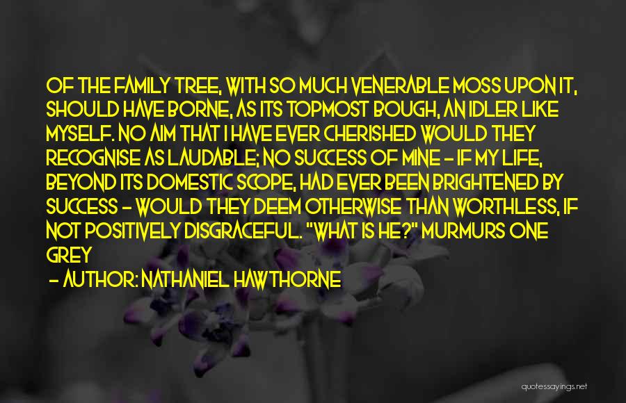 Nathaniel Hawthorne Quotes: Of The Family Tree, With So Much Venerable Moss Upon It, Should Have Borne, As Its Topmost Bough, An Idler