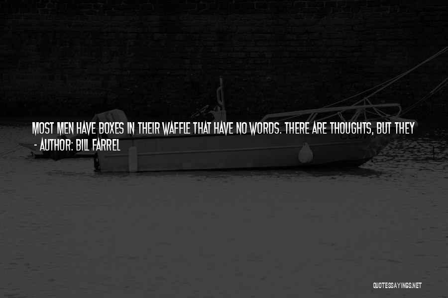 Bill Farrel Quotes: Most Men Have Boxes In Their Waffle That Have No Words. There Are Thoughts, But They Don't Always Translate Into