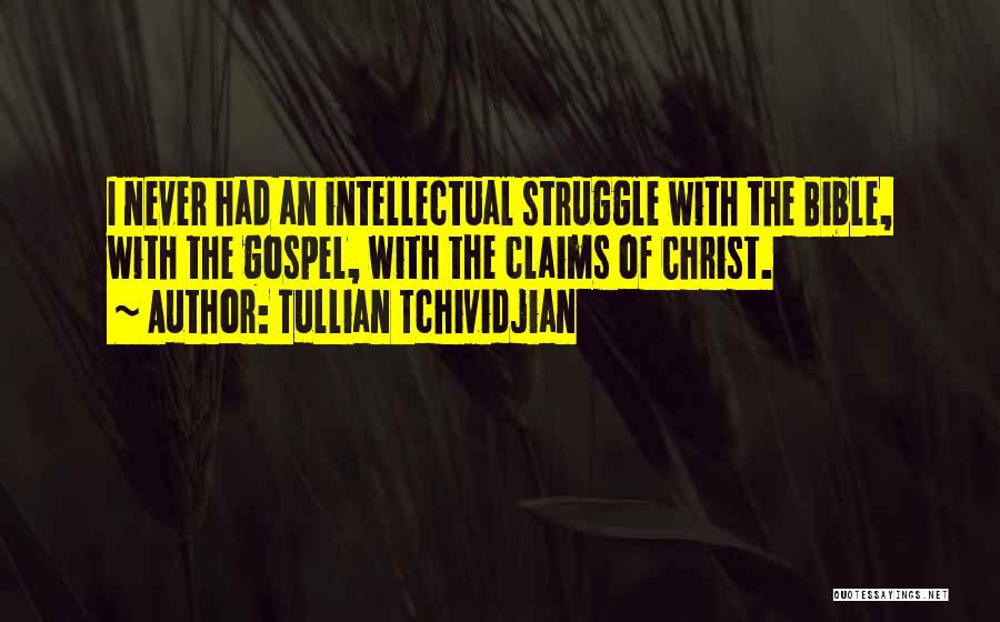 Tullian Tchividjian Quotes: I Never Had An Intellectual Struggle With The Bible, With The Gospel, With The Claims Of Christ.