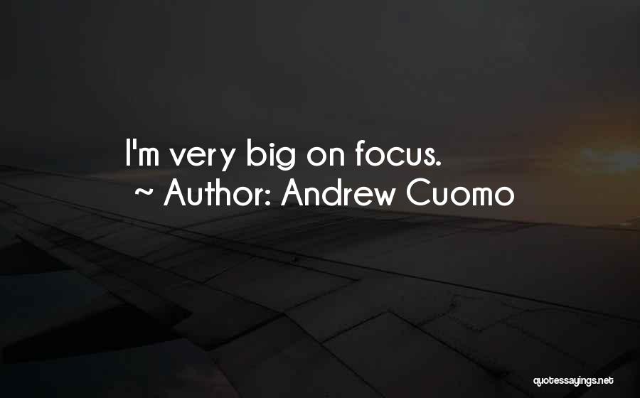 Andrew Cuomo Quotes: I'm Very Big On Focus.