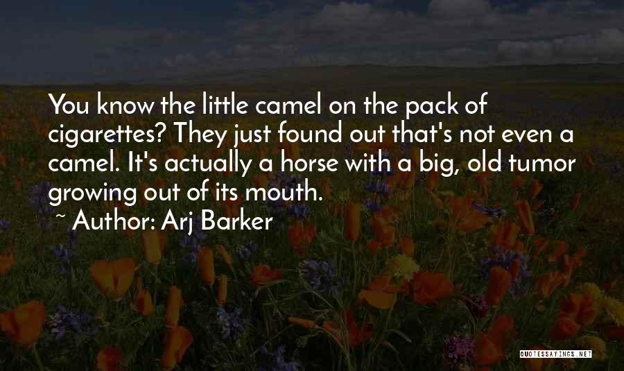 Arj Barker Quotes: You Know The Little Camel On The Pack Of Cigarettes? They Just Found Out That's Not Even A Camel. It's
