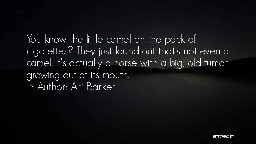 Arj Barker Quotes: You Know The Little Camel On The Pack Of Cigarettes? They Just Found Out That's Not Even A Camel. It's