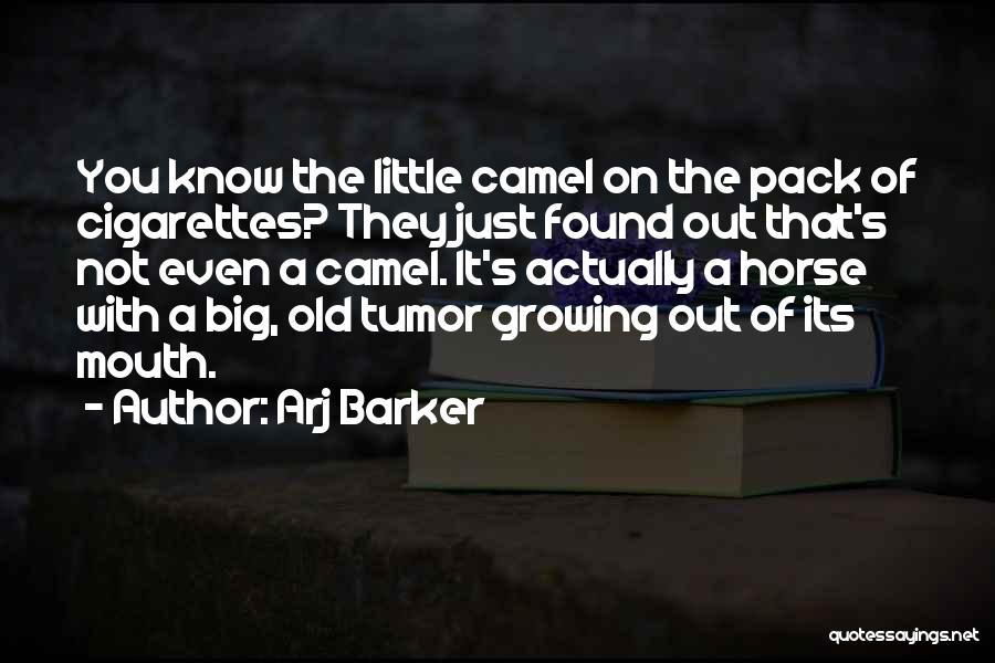 Arj Barker Quotes: You Know The Little Camel On The Pack Of Cigarettes? They Just Found Out That's Not Even A Camel. It's